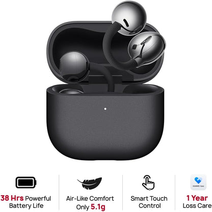 HUAWEI FreeClip 2 Open-Ear Clip-On Earbuds, Airy C-bridge design, Lightweight, 38H Battery, Fast Charge, Dual Driver, IP57 Waterproof & dust proof, Touch & Head-motion control, iOS & Android, Black