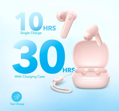 soundcore Anker P20i Bluetooth Earphones, 10mm Drivers with Big Bass True Wireless Earbuds, Bluetooth 5.3, 30H Playtime, IPX5, 2 Mics for AI Clear Calls, 22 Preset EQs, Customization via App