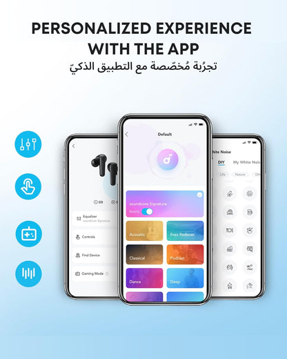 soundcore Anker P20i Bluetooth Earphones, 10mm Drivers with Big Bass True Wireless Earbuds, Bluetooth 5.3, 30H Playtime, IPX5, 2 Mics for AI Clear Calls, 22 Preset EQs, Customization via App