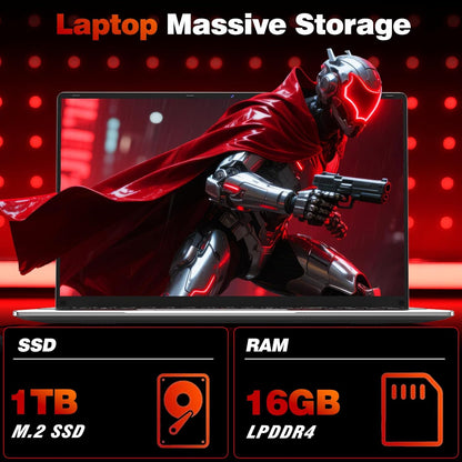 Gaming Laptop Computer, Lap Top PC 2025 Win 11 pro, 16GB RAM 1TB SSD, Ryzen 5 7430U (up to 4.3Ghz, Beat 5700U), Backlit Keyboard, IPS 1920 * 1080 FHD Display, WiFi 5, BT5.0, Fingerprint