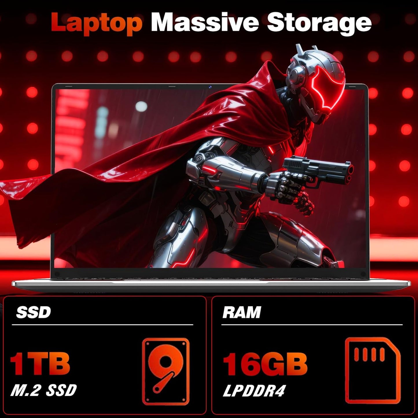 Gaming Laptop Computer, Lap Top PC 2025 Win 11 pro, 16GB RAM 1TB SSD, Ryzen 5 7430U (up to 4.3Ghz, Beat 5700U), Backlit Keyboard, IPS 1920 * 1080 FHD Display, WiFi 5, BT5.0, Fingerprint