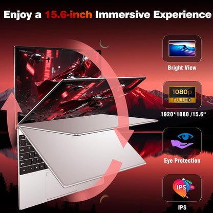 Gaming Laptop Computer, Lap Top PC 2025 Win 11 pro, 16GB RAM 1TB SSD, Ryzen 5 7430U (up to 4.3Ghz, Beat 5700U), Backlit Keyboard, IPS 1920 * 1080 FHD Display, WiFi 5, BT5.0, Fingerprint