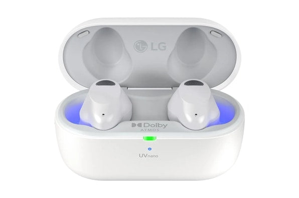 T90S Wireless Bluetooth Earbuds LG TONE Free® with Dolby Atmos® and UVnano+, White (NEW)