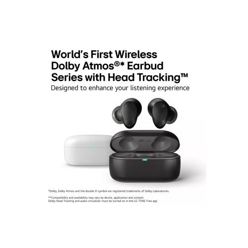 LG T80S Wireless Bluetooth Earbuds TONE Free® with Dolby Atmos®, with 4-mic system,  ,Black