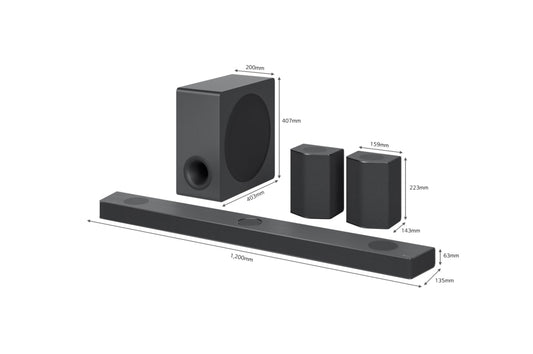 S95TR LG Home Theater Soundbar with Dolby Atmos® and Rear Speakers, 9.1.5 channel